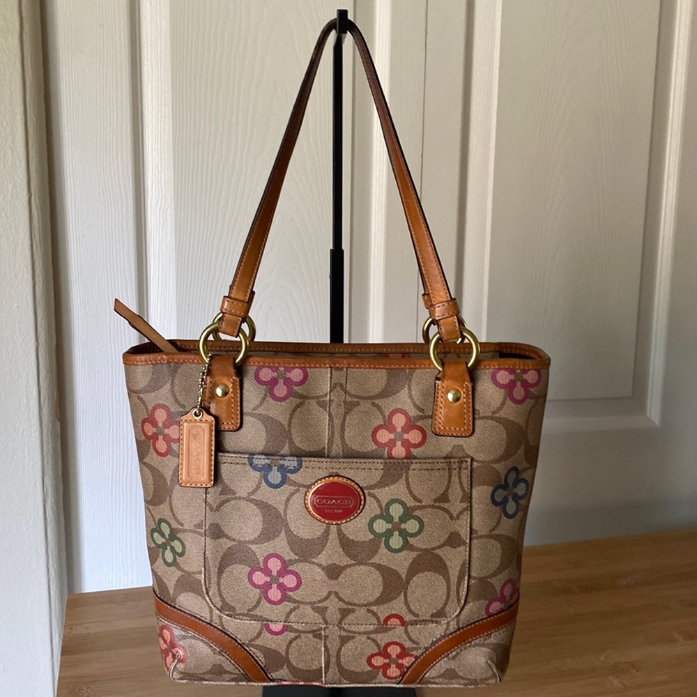 COACH Peyton Signature Floral Canvas Shoulder Bag (Vintage)